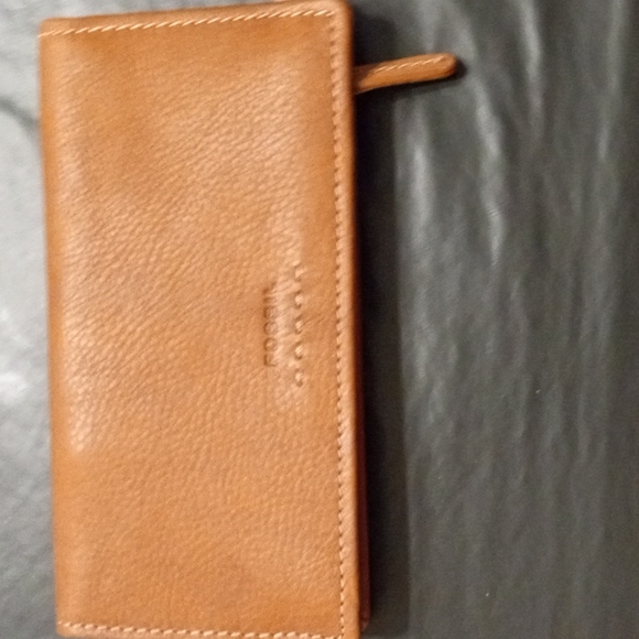 Fossil Bags Fossil Leather Checkbook Wallet Poshmark